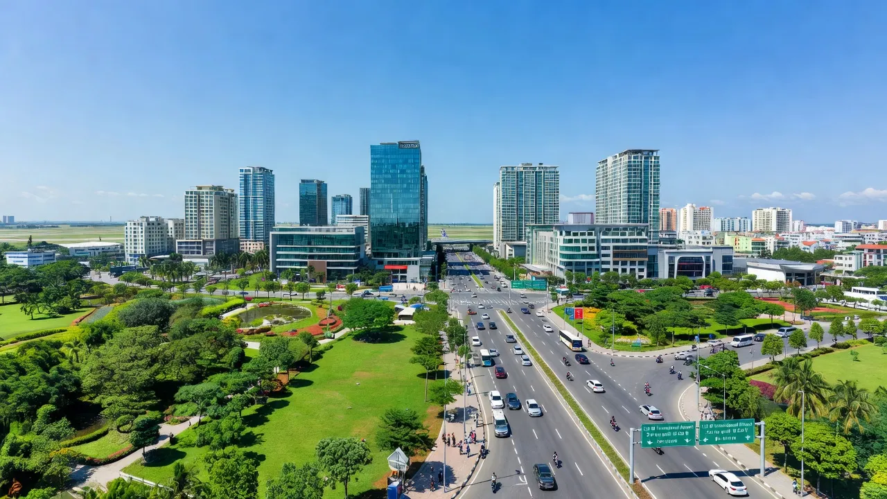 Khung cảnh Đằng Lâm, Quận Hải An, Hải Phòng với hạ tầng đô thị và giao thông hiện đại.