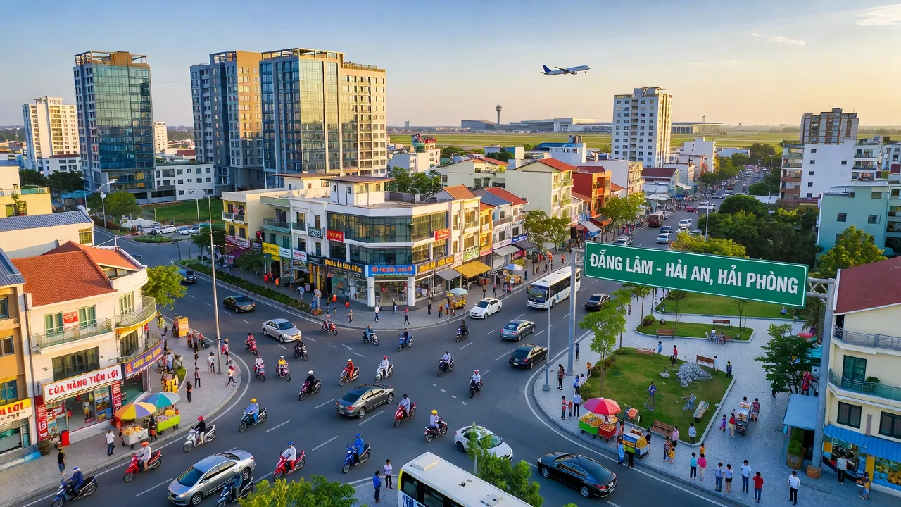 Phường Đằng Lâm, Quận Hải An, Hải Phòng, với giao thông hiện đại và phát triển đô thị tích cực.
