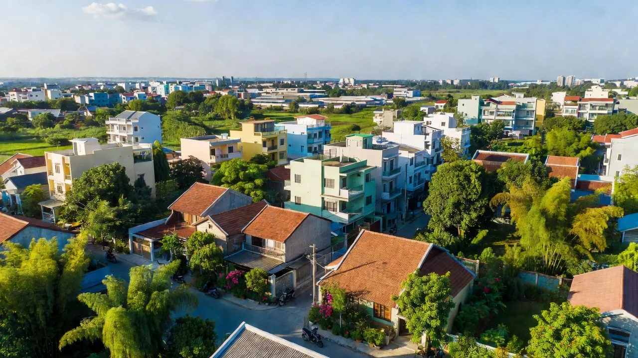 Bắc Hà, Quận Kiến An, Hải Phòng với kiến trúc đô thị và không gian xanh mát.