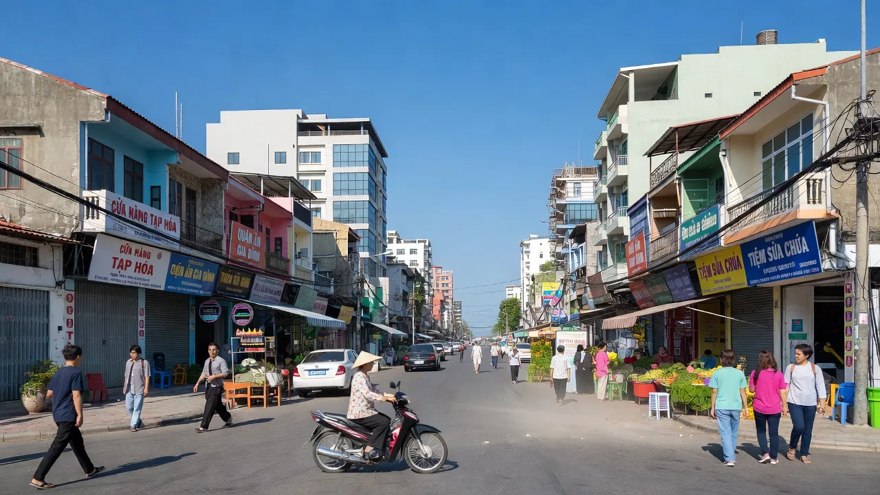 Phường Dư Hàng Kênh, Quận Lê Chân, Hải Phòng với không khí đô thị và nhiều hoạt động sôi nổi.