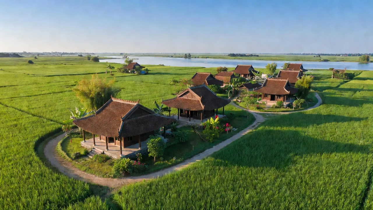 Khung cảnh Phường Nam Triệu Giang, Thủy Nguyên, Hải Phòng với kiến trúc truyền thống và thiên nhiên tươi đẹp.