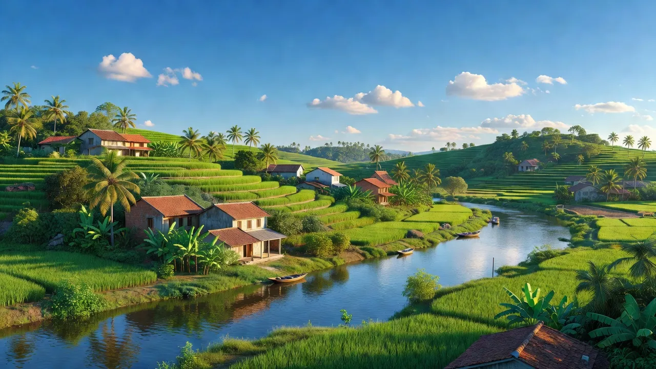 Khung cảnh Phường Tam Hưng, Thủy Nguyên, Hải Phòng với sông Giang và thiên nhiên xanh mát.