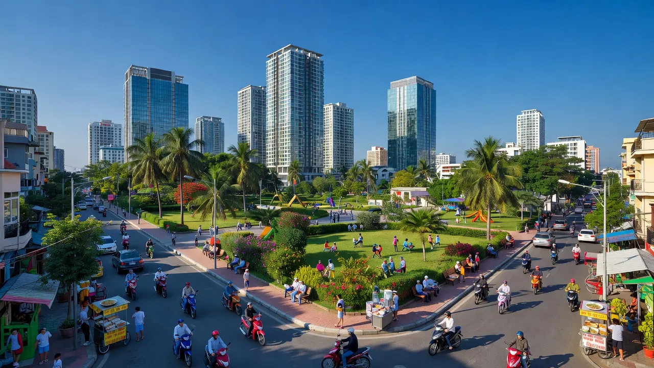 cảnh quan đô thị Phường Thủy Đường, Hải Phòng với công trình hiện đại và không gian xanh.