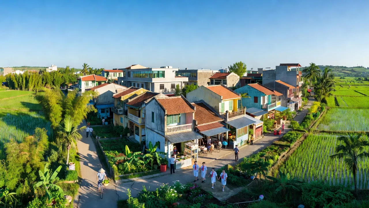 Khung cảnh Phường Thủy Hà, Thành phố Thuỷ Nguyên, Hải Phòng với kiến trúc và cuộc sống cộng đồng.