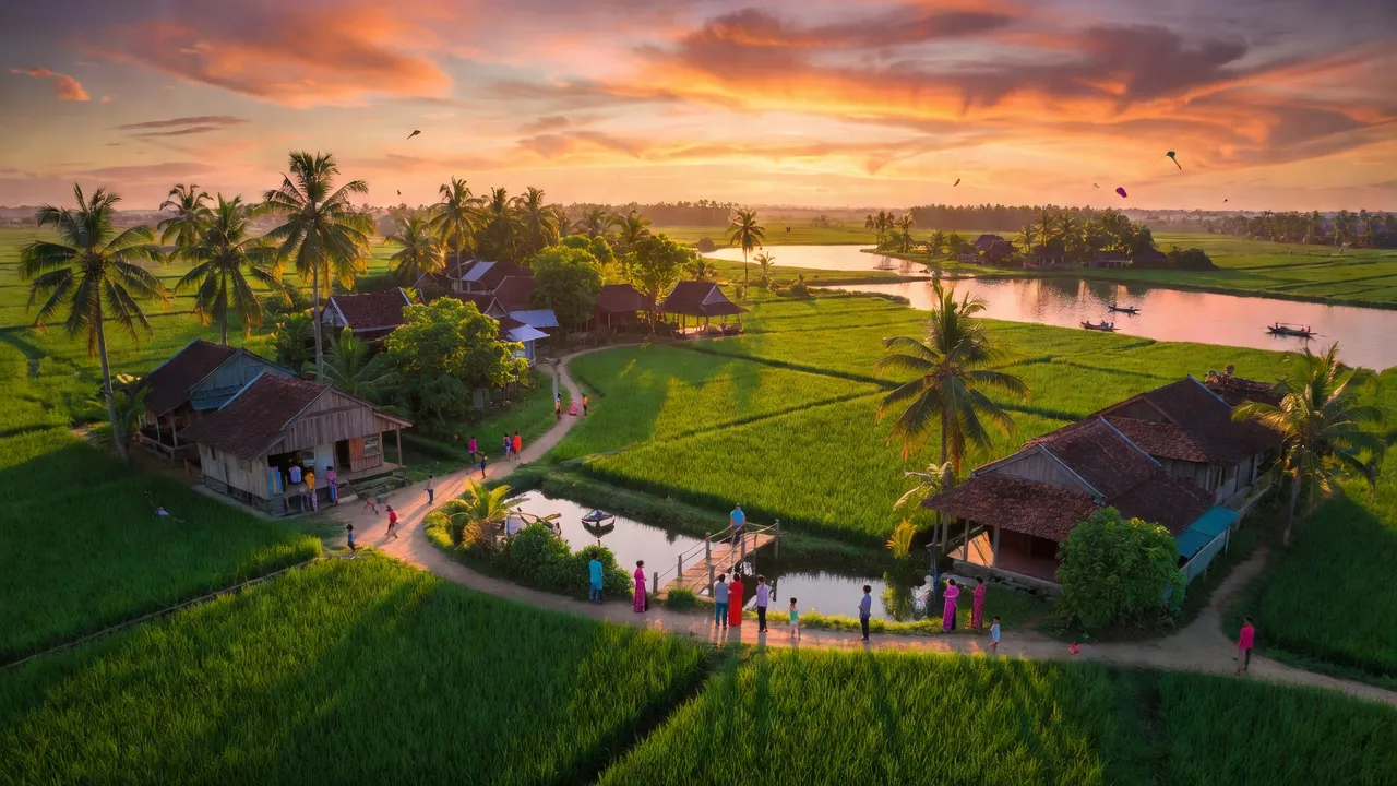 Khung cảnh Phường Hiệp Lợi, thành phố Ngã Bảy, tỉnh Hậu Giang với cảnh sắc thiên nhiên tươi đẹp.