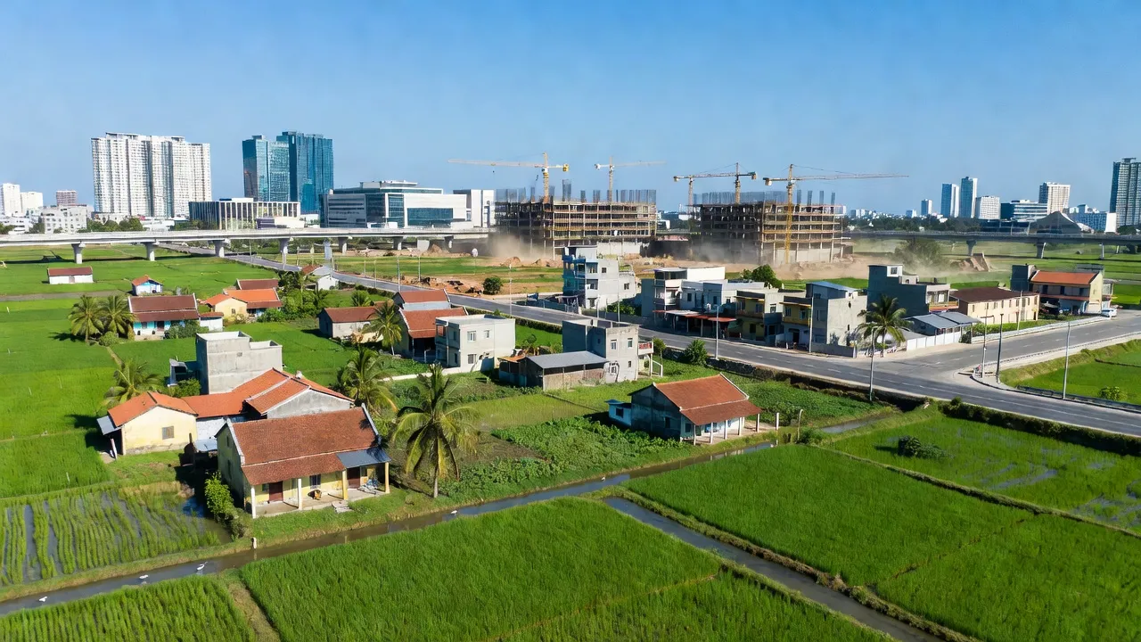 Khung cảnh Long Thới, Nhà Bè với sự chuyển mình từ nông thôn sang đô thị, thành phố Hồ Chí Minh.