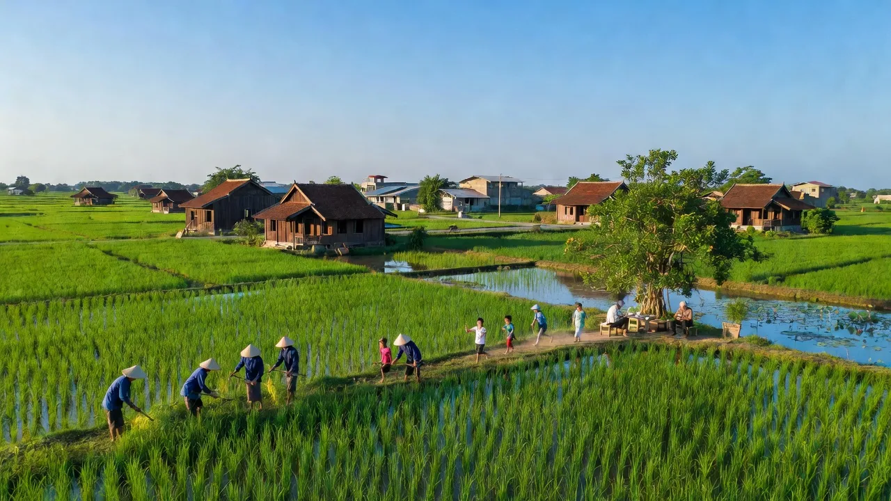 Khung cảnh bình yên tại xã Nhơn Đức, huyện Nhà Bè với vẻ đẹp nông thôn và phát triển cộng đồng.