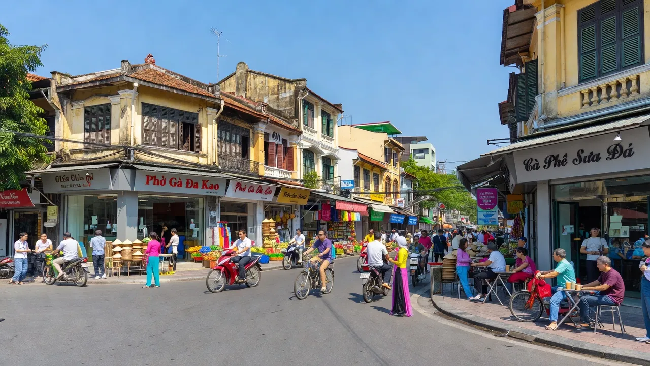 Cảnh phố sầm uất ở Phường Đa Kao, Quận 1, Thành phố Hồ Chí Minh với kiến trúc đặc trưng.