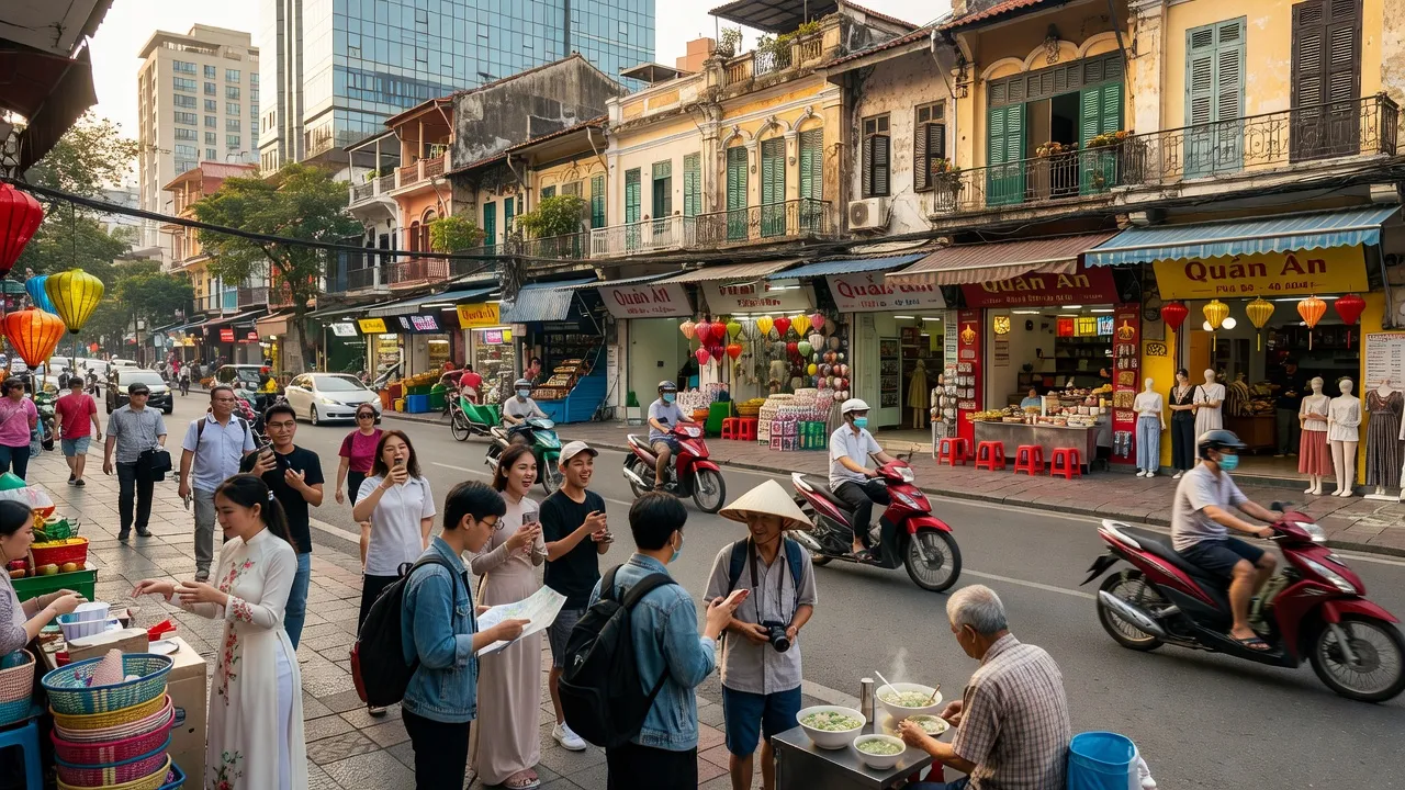 Phường Phạm Ngũ Lão, Quận 1, Hồ Chí Minh với nhịp sống đô thị sôi động và kiến trúc đa dạng.