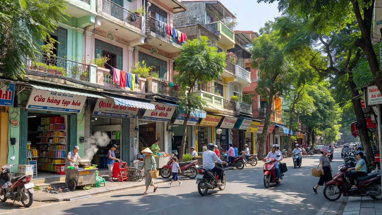Khung cảnh đường phố nhộn nhịp Phường 1, Quận 10, Thành phố Hồ Chí Minh vào ban ngày.