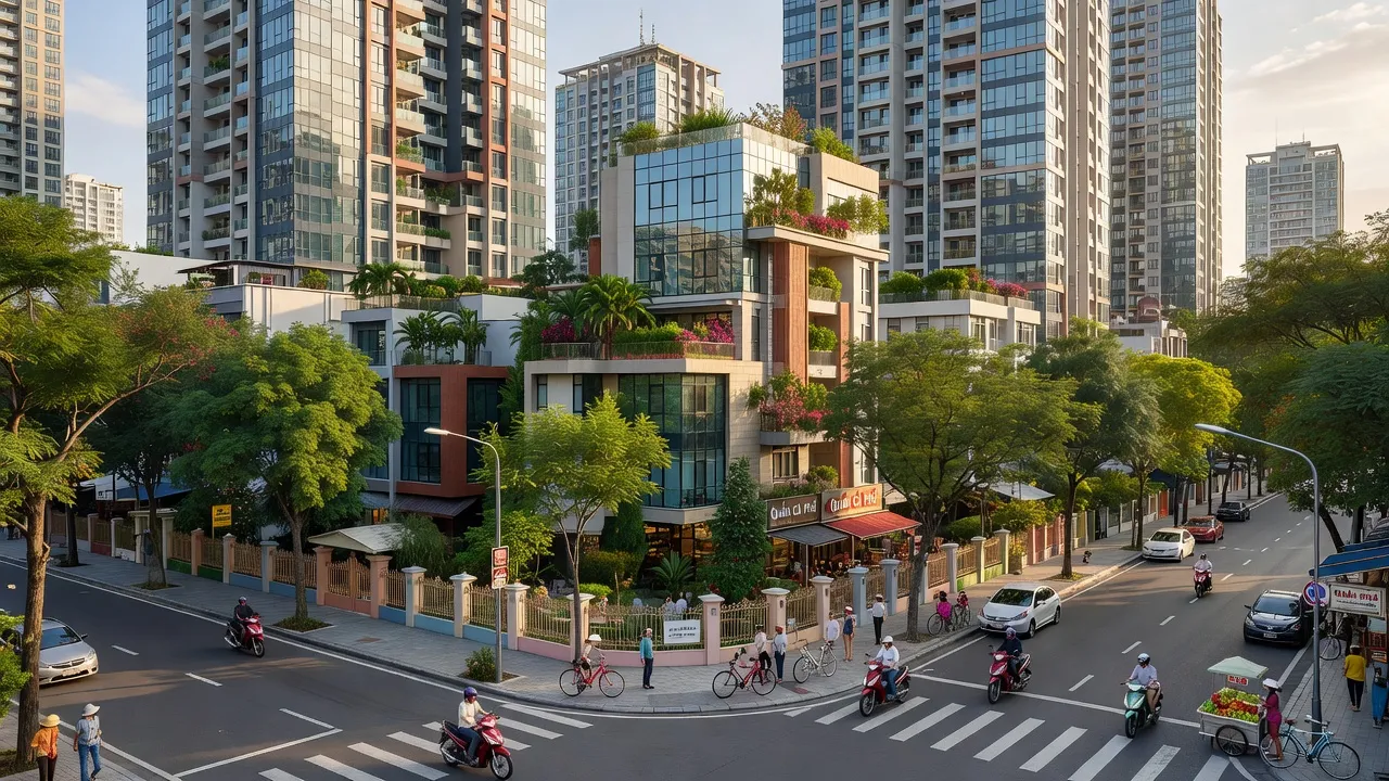 Phường 15 Quận 10, Hồ Chí Minh với cảnh quan sống động và kiến trúc hiện đại của khu dân cư.