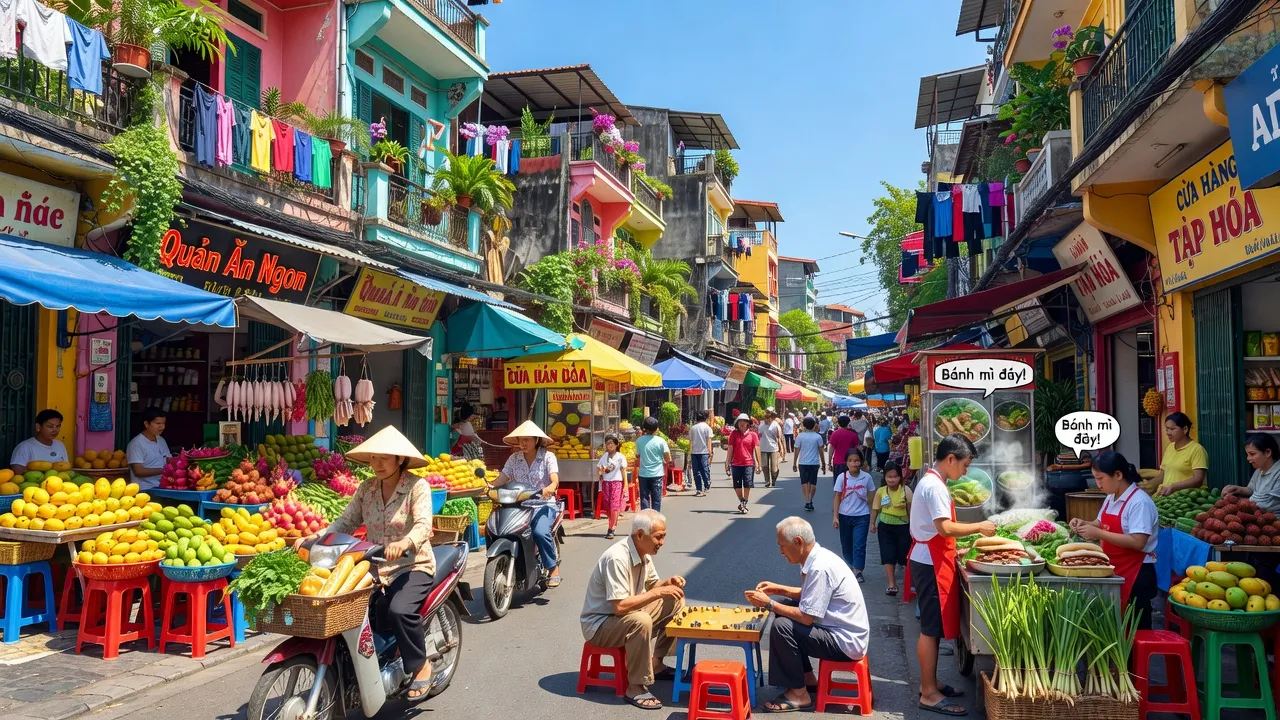 Khung cảnh đường phố sôi động tại Phường 1, Quận 11, Thành phố Hồ Chí Minh với kiến trúc và đời sống địa phương.