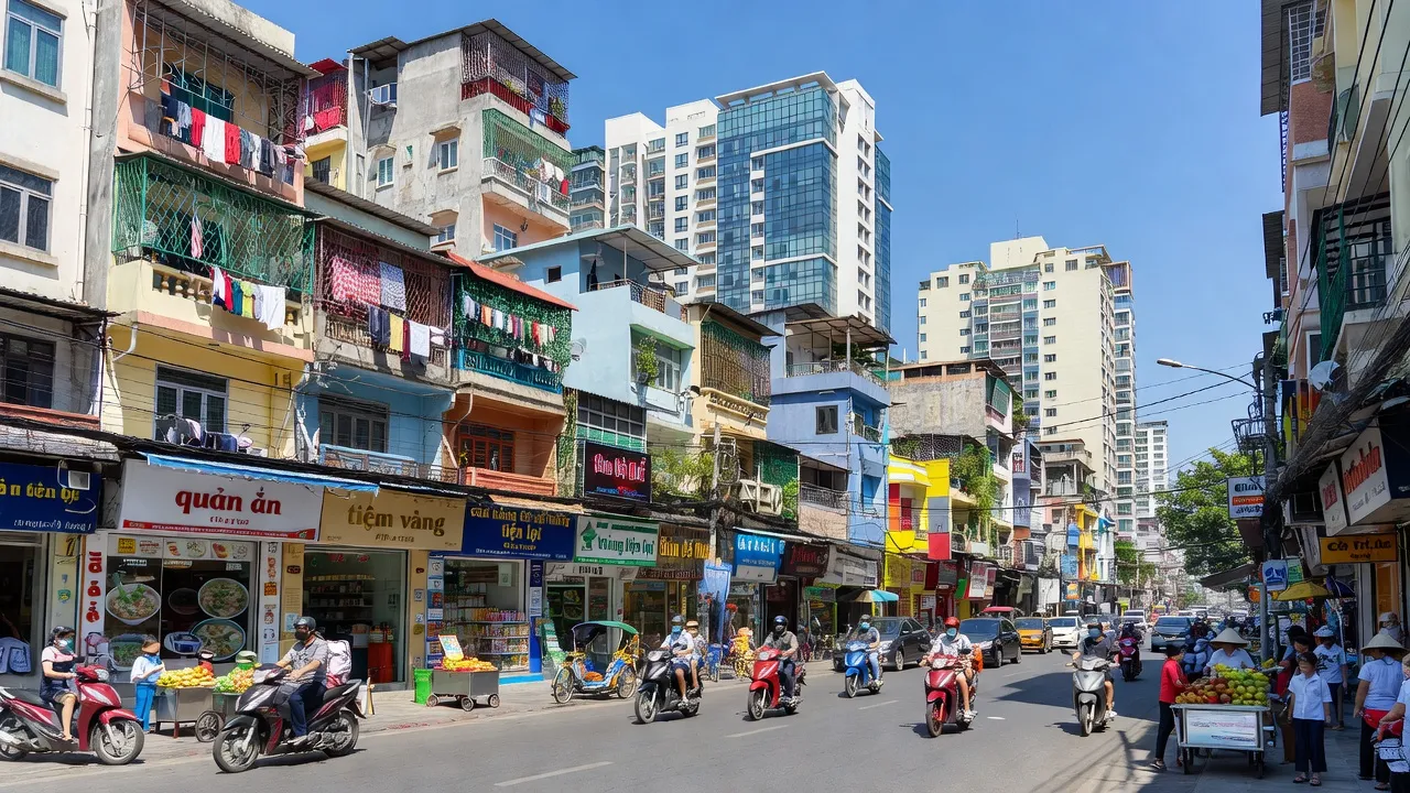 Khung cảnh nhộn nhịp tại Phường 5, Quận 11, TP Hồ Chí Minh với nhà cao tầng và cửa hàng.