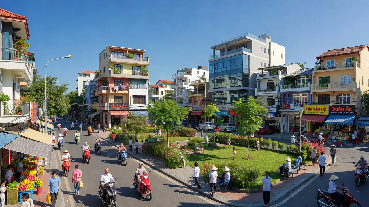 Phường Tân Chánh Hiệp, Quận 12, Thành phố Hồ Chí Minh với cảnh đô thị và không gian xanh.