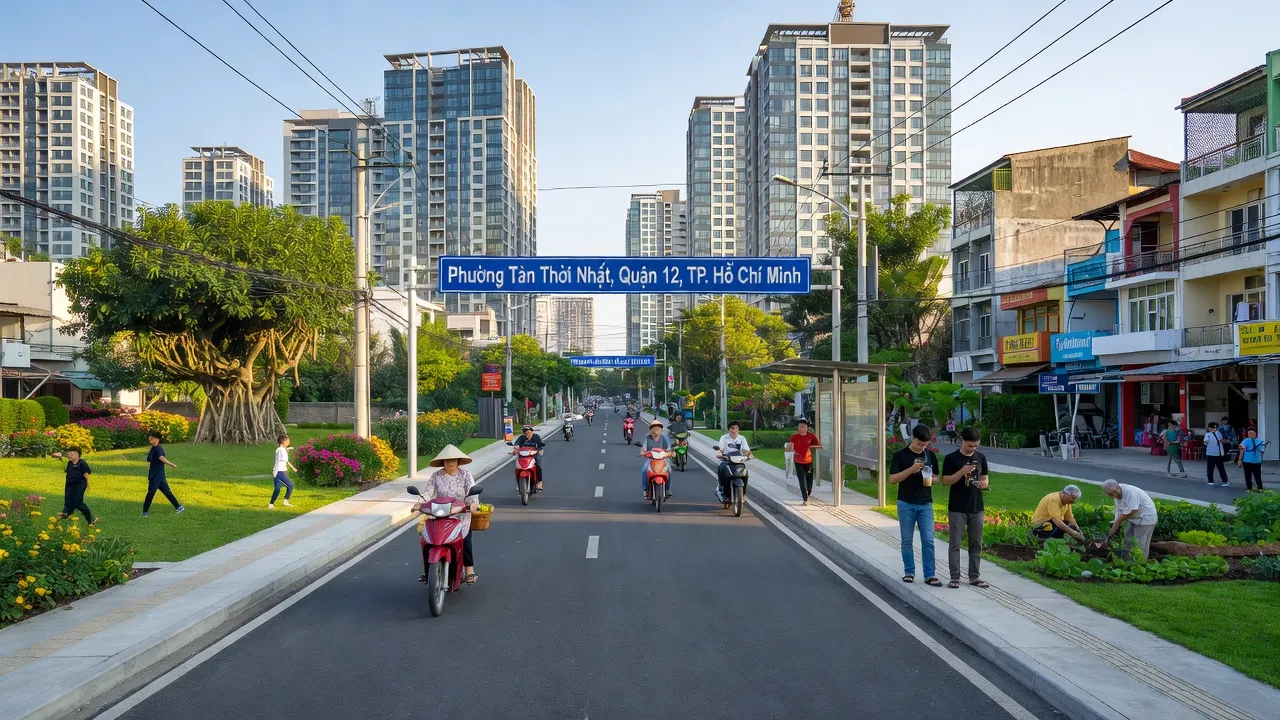 Phường Tân Thới Nhất, Quận 12, Hồ Chí Minh, urban development, modern infrastructure, local life.