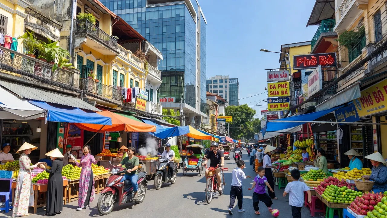Phường 1, Quận 3, Thành phố Hồ Chí Minh with busy streets and local architecture, vibrant urban life.