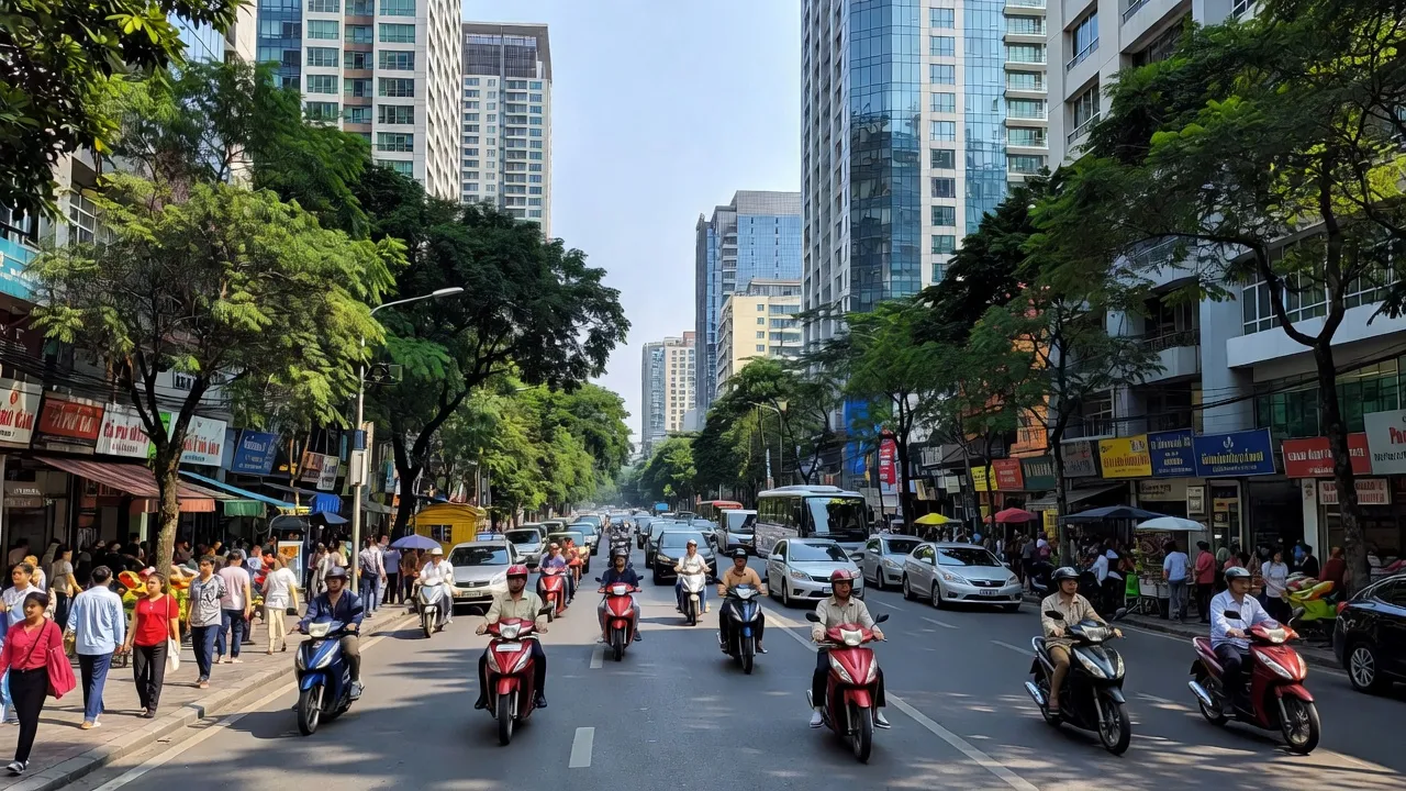 Phố xá sầm uất Phường 14, Quận 3, Thành phố Hồ Chí Minh, biểu tượng cuộc sống đô thị hiện đại.