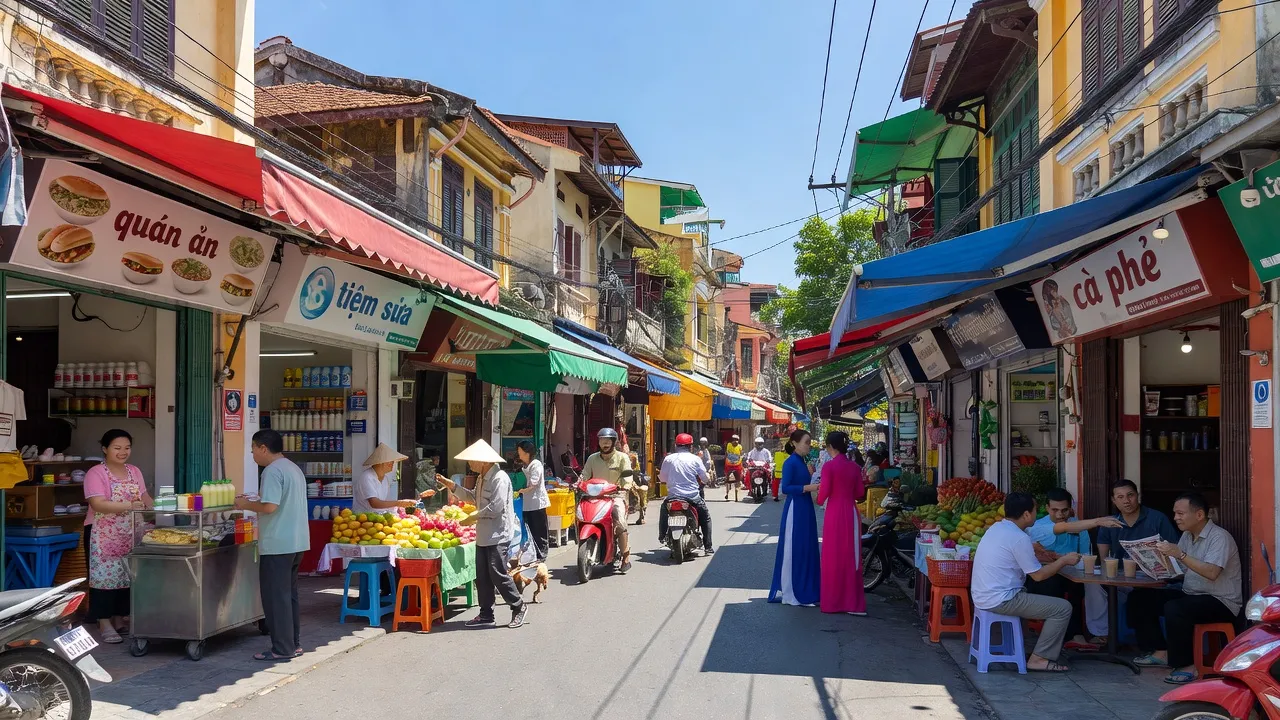 Khu phố sôi động ở Phường 3, Quận 3, Thành phố Hồ Chí Minh với nhịp sống đô thị nhộn nhịp.