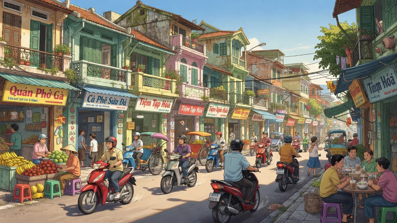 Khung cảnh Phường 3, Quận 3 với kiến trúc đô thị và cuộc sống sôi động, Thành phố Hồ Chí Minh.