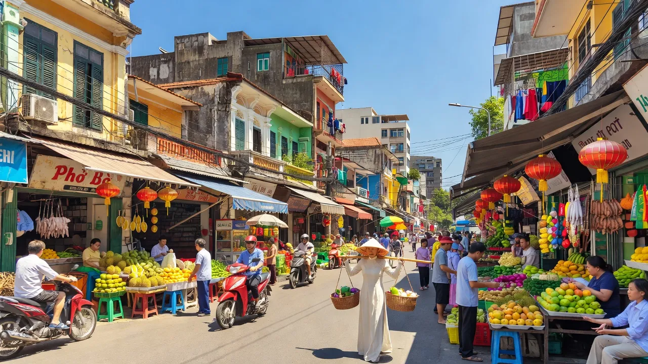 Khung cảnh nhộn nhịp Phường 13, Quận 4, Hồ Chí Minh với kiến trúc và người dân địa phương.