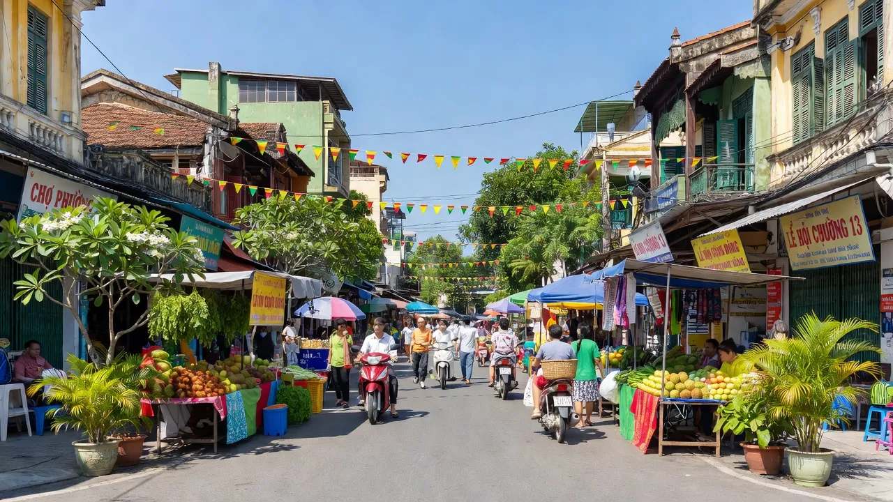 Khung cảnh sống động ở Phường 13, Quận 4, Thành phố Hồ Chí Minh, thể hiện đời sống cộng đồng.