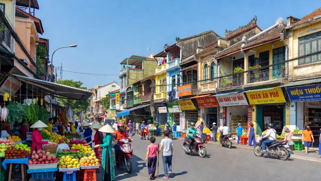 Phường 11, Quận 5, Thành phố Hồ Chí Minh với chợ và sự sống động của phố phường.