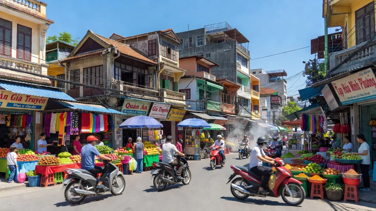Phường 12, Quận 5, Thành phố Hồ Chí Minh with busy streets and traditional architecture.