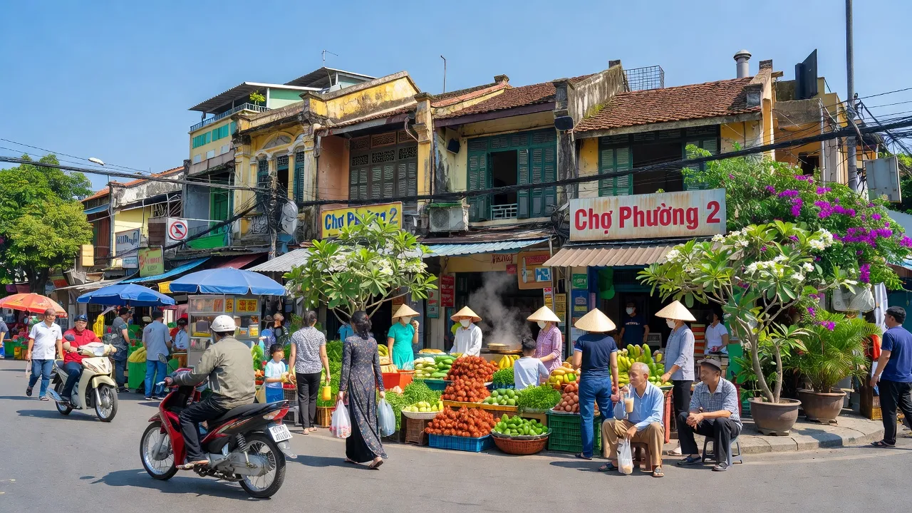 Phường 2, Quận 5, Thành phố Hồ Chí Minh: khung cảnh đường phố sôi động với kiến trúc truyền thống.