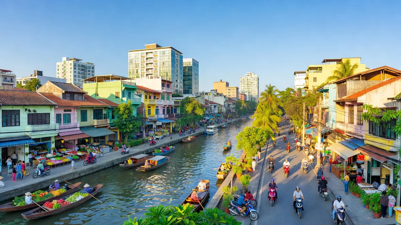 Quận 8, Thành phố Hồ Chí Minh với cảnh quan đô thị và hệ thống kênh rạch chằng chịt.