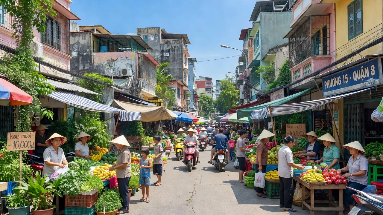 Phường 15, Quận 8, Hồ Chí Minh với không gian sống sầm uất và hoạt động cộng đồng nhộn nhịp.