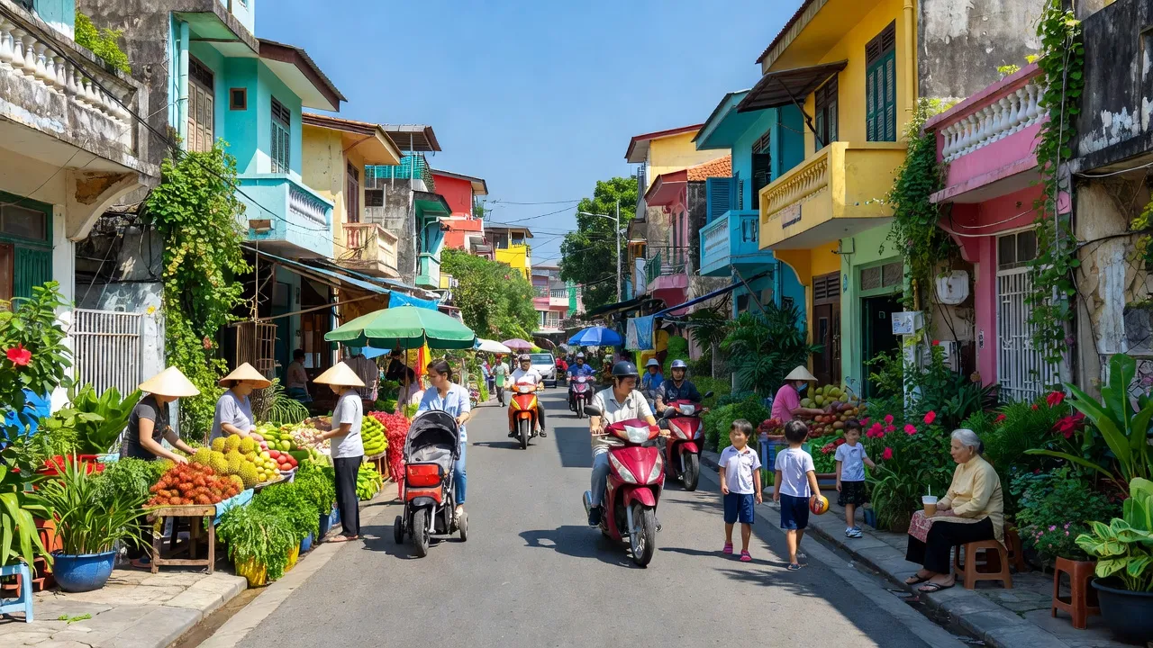 Phường 4, Quận 8, Thành phố Hồ Chí Minh với cảnh sống động, các chợ địa phương và thiên nhiên xanh.