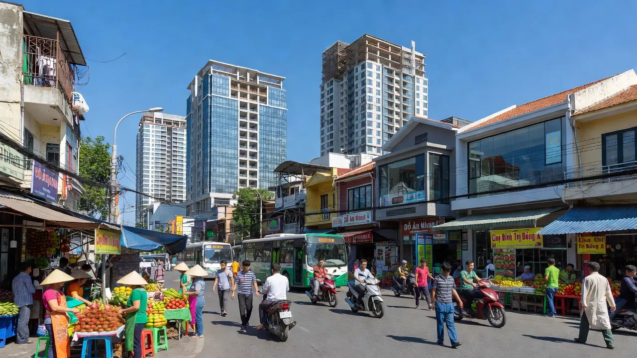 Phường Bình Trị Đông A, Quận Bình Tân với nhịp sống đô thị sôi động, kiến trúc hiện đại.