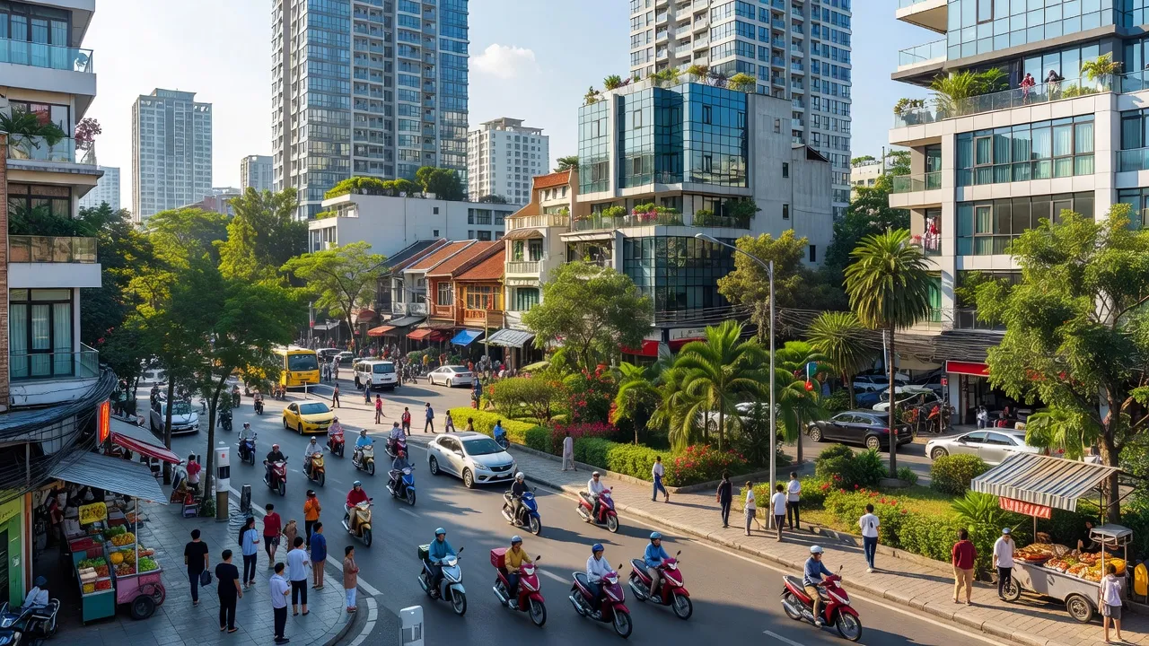 Khung cảnh phường Tân Tạo A, Quận Bình Tân, Thành phố Hồ Chí Minh, nhộn nhịp và hiện đại.