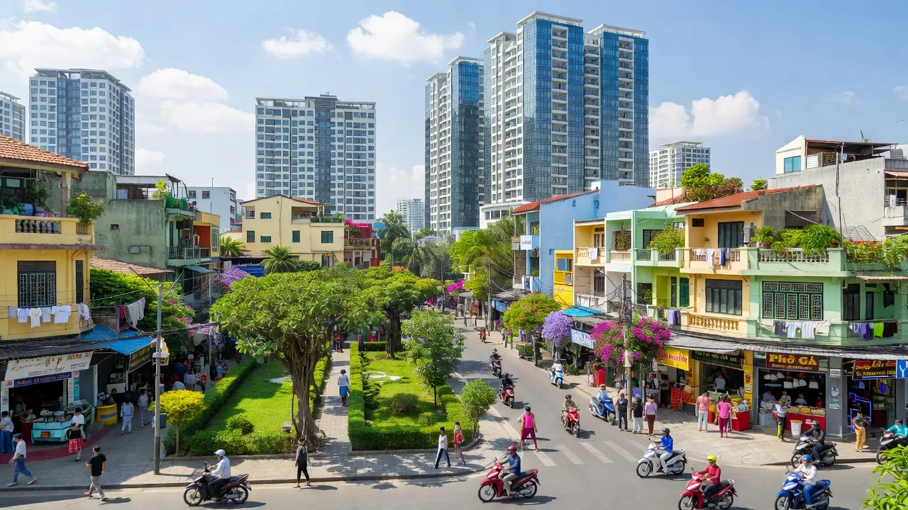 Phường 17, Quận Bình Thạnh, thành phố Hồ Chí Minh, cảnh quan đô thị năng động và môi trường sống xanh.
