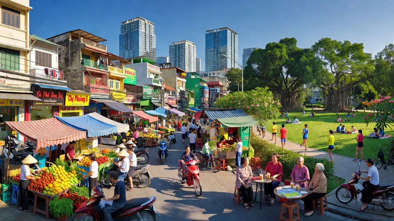 Khung cảnh nhộn nhịp tại Phường 5, Quận Gò Vấp, thành phố Hồ Chí Minh với thị trường địa phương.