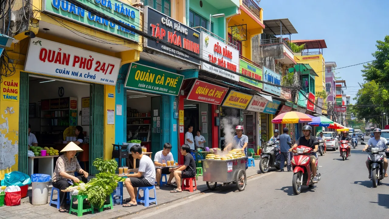 Cảnh sắc sôi động Phường 6, Quận Gò Vấp, với hoạt động kinh doanh và cuộc sống hàng ngày.