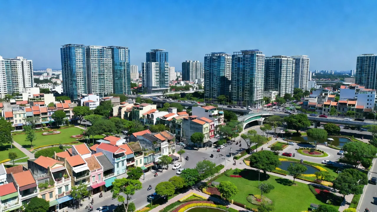 Quang cảnh Phường 11, Quận Phú Nhuận, với khu dân cư và công viên xanh tươi, Thành phố Hồ Chí Minh.