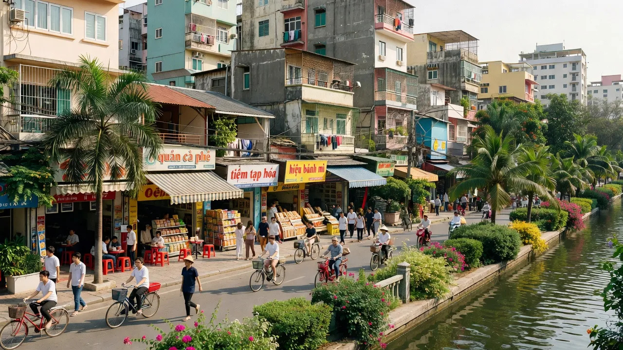 Phường 8, Quận Phú Nhuận, Thành phố Hồ Chí Minh with apartment buildings and Nhiêu Lộc canal.