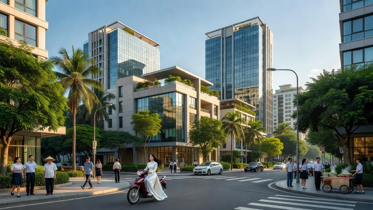 Cảnh quan đô thị Phường 9, Quận Phú Nhuận, Thành phố Hồ Chí Minh với sự sống động và hiện đại.