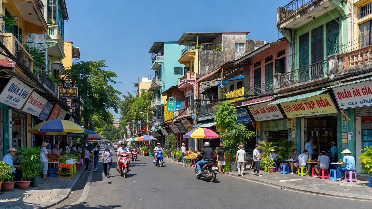 Phường 9, Quận Phú Nhuận, thành phố Hồ Chí Minh, khung cảnh năng động với đường phố và cửa hàng.