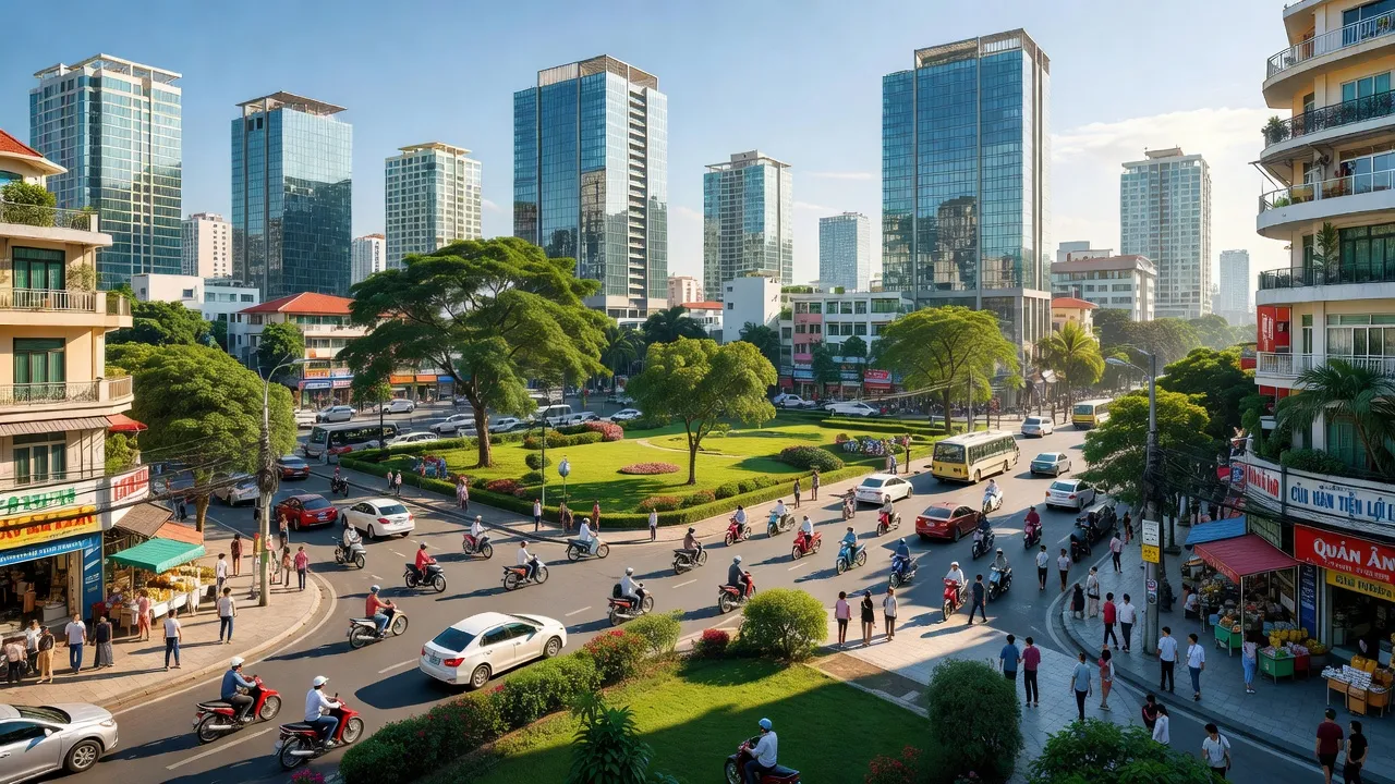 Phường 3, Quận Tân Bình, Thành phố Hồ Chí Minh với cảnh quan hiện đại và đường phố nhộn nhịp.