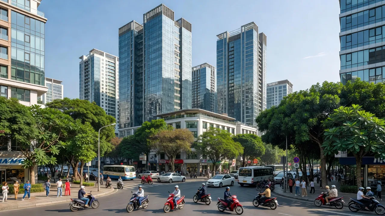 Phường 4, Quận Tân Bình, Thành phố Hồ Chí Minh với các tòa nhà hiện đại và đường phố sôi động.