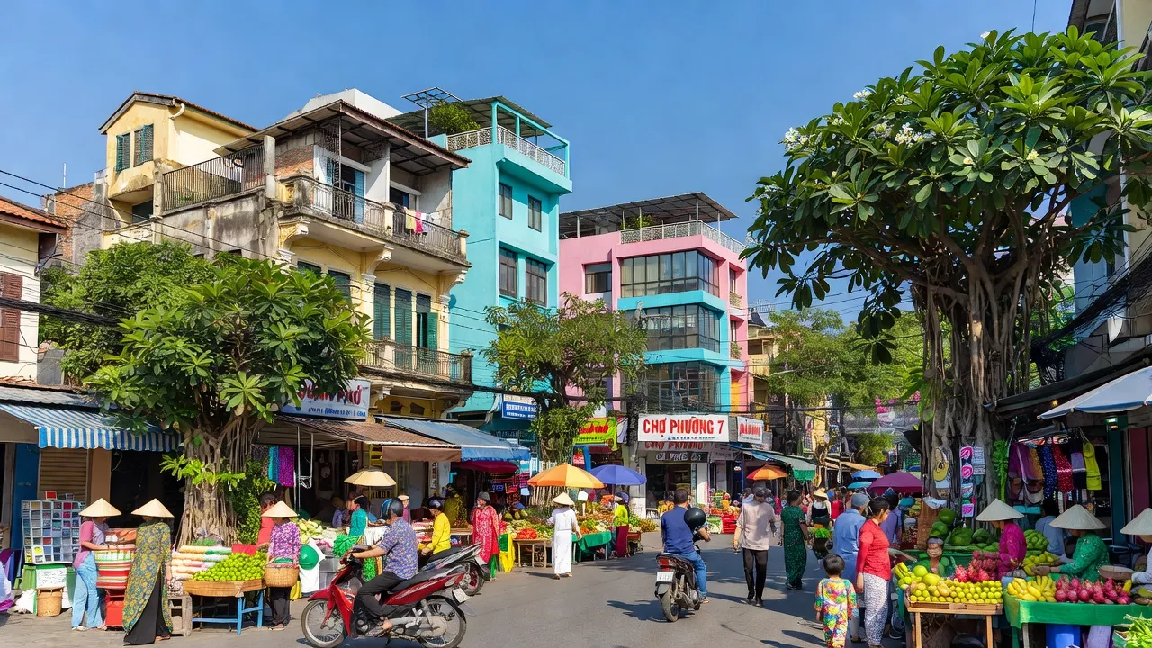 Phường 7, Quận Tân Bình, Hồ Chí Minh, with bustling streets, local markets, and vibrant greenery.