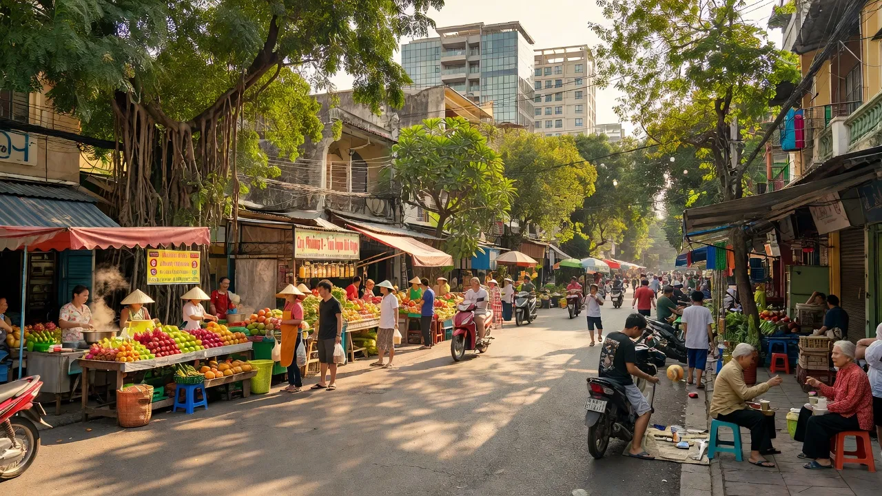 Cảnh đường phố nhộn nhịp tại Phường 8, Quận Tân Bình, Thành phố Hồ Chí Minh, thể hiện cuộc sống hàng ngày.