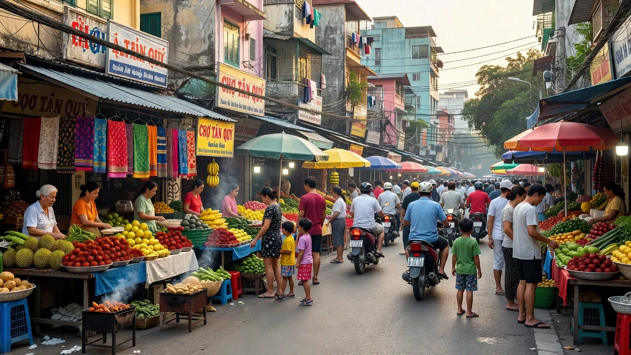 Phường Tân Quý, Quận Tân Phú, Thành phố Hồ Chí Minh, khu dân cư nhộn nhịp với hoạt động hằng ngày.