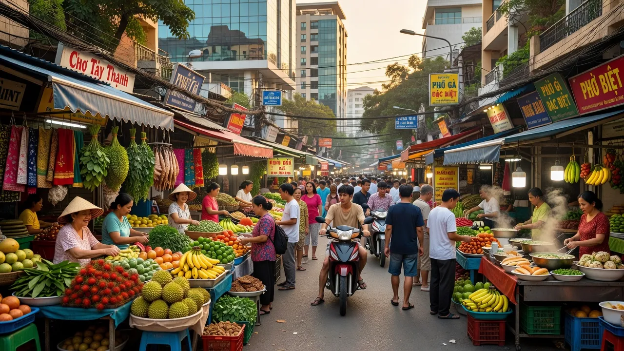 Khung cảnh sôi động tại Phường Tây Thạnh, Quận Tân Phú, Thành phố Hồ Chí Minh, thể hiện nhịp sống đô thị.