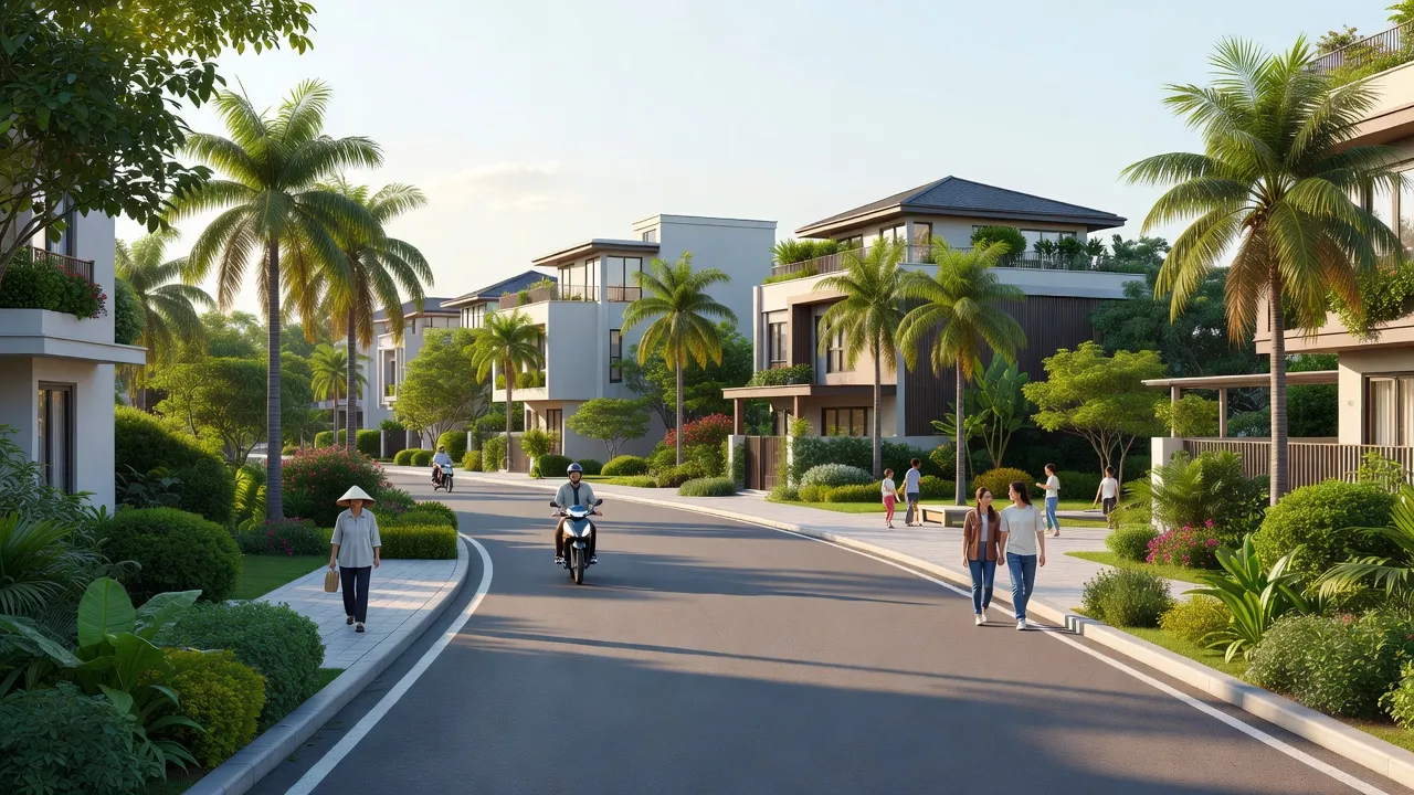 Phường Long Phước, Thành phố Thủ Đức, Hồ Chí Minh với không gian sống trong lành, cây xanh và đường phố sạch sẽ.