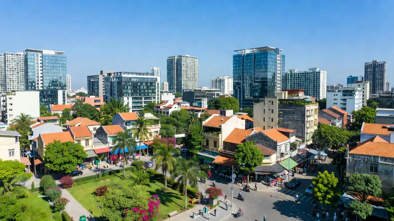 Cảnh quan Phường Long Trường, Thành phố Thủ Đức, đô thị phát triển, cuộc sống nhộn nhịp, không gian xanh.