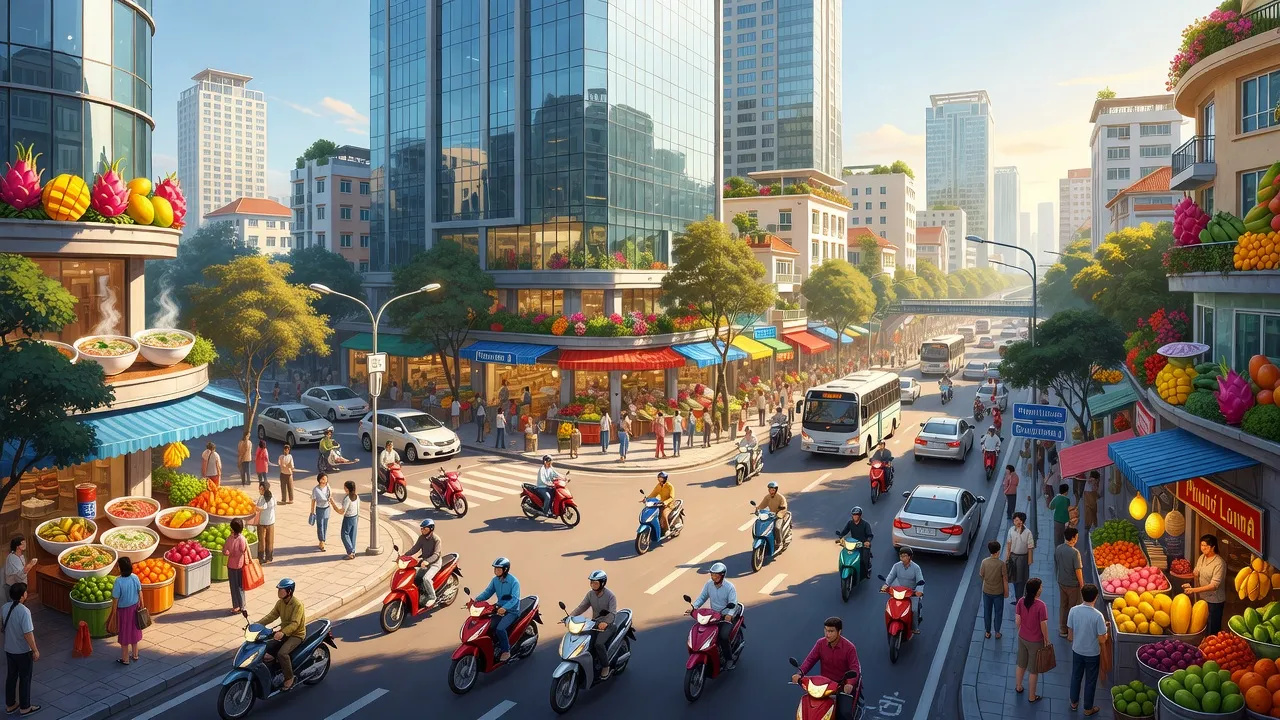 Khung cảnh Phường Phước Long A, Thành phố Thủ Đức, thể hiện đô thị năng động và cuộc sống người dân.