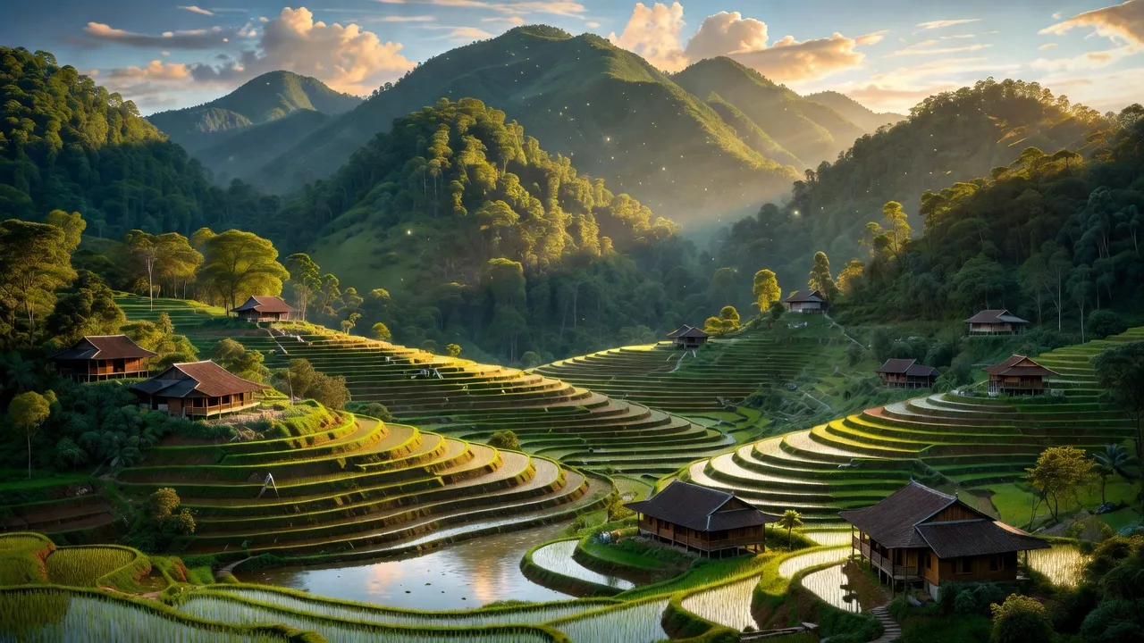 Phong cảnh xã Tây Phong, Huyện Cao Phong, tỉnh Hòa Bình với núi non và ruộng bậc thang.